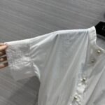 Dior Women CD Mid-Length Belted Macrocannage Dress Ecru Cotton - Bild 9