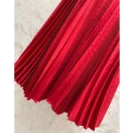 Dior Women CD Mid-Length Pleated Skirt Amaryllis Red Silk Taffeta - immagine 7