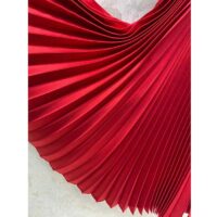 Dior Women CD Mid-Length Pleated Skirt Amaryllis Red Silk Taffeta (3)