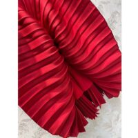 Dior Women CD Mid-Length Pleated Skirt Amaryllis Red Silk Taffeta (3)