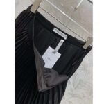 Dior Women CD Mid-Length Pleated Skirt Black Cotton Silk Poplin - immagine 9