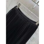 Dior Women CD Mid-Length Pleated Skirt Black Cotton Silk Poplin - immagine 8
