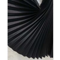 Dior Women CD Mid-Length Pleated Skirt Black Cotton Silk Poplin (4)