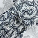 Dior Women CD Mid-Length Shirt Dress Navy Blue White Silk - Bild 7