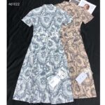 Dior Women CD Mid-Length Shirt Dress Navy Blue White Silk - Bild 11