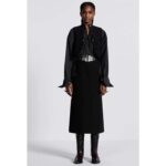 Dior Women CD Mid-Length Straight-Cut Skirt Black Wool Silk - Bild 10