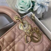 Dior Women CD Mini Lady Dior Bag Blush Cannage Lambskin