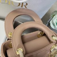 Dior Women CD Mini Lady Dior Bag Blush Cannage Lambskin