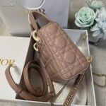 Dior Women CD Mini Lady Dior Bag Blush Cannage Lambskin – Image 5