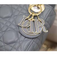 Dior Women CD Mini Lady Dior Bag Cloud Blue Cannage Lambskin (9)