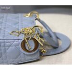 Dior Women CD Mini Lady Dior Bag Placid Blue Cannage Lambskin - immagine 9
