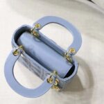 Dior Women CD Mini Lady Dior Bag Placid Blue Cannage Lambskin - immagine 6