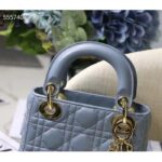 Dior Women CD Mini Lady Dior Bag Placid Blue Cannage Lambskin - immagine 8