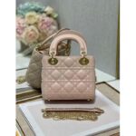 Dior Women CD Mini Lady Dior Bag Powder Pink Cannage Lambskin - immagine 2