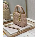 Dior Women CD Mini Lady Dior Bag Powder Pink Cannage Lambskin - immagine 3