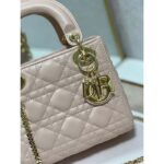 Dior Women CD Mini Lady Dior Bag Powder Pink Cannage Lambskin - immagine 6
