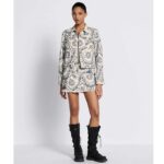 Dior Women CD Miniskirt White Navy Toile De Jouy Cotton Denim - Bild 9