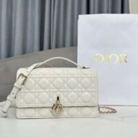 Dior Women CD Miss Dior Top Handle Bag Latte Cannage Lambskin (2)