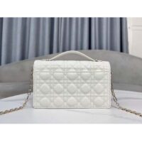 Dior Women CD Miss Dior Top Handle Bag Latte Cannage Lambskin (2)