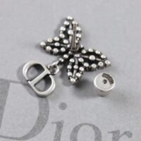 Dior Women CD Papillon De Nuit Earrings Silver Metal Pearls (2)