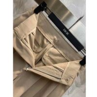 Dior Women CD Pleated Flared Pants Beige Cotton Gabardine (7)