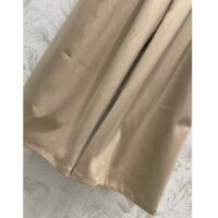Dior Women CD Pleated Flared Pants Beige Cotton Gabardine (7)