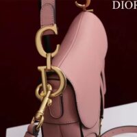 Dior Women CD Saddle Bag Strap Blush Grained Calfskin (4)
