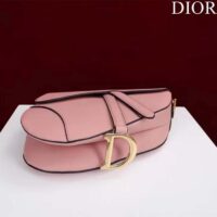 Dior Women CD Saddle Bag Strap Blush Grained Calfskin (4)