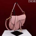 Dior Women CD Saddle Bag Strap Blush Grained Calfskin – Image 3