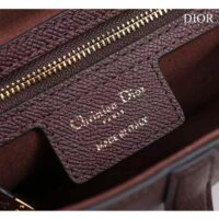 Dior Women CD Saddle Bag Strap Burgundy Grained Calfskin (8)