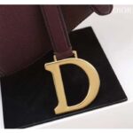 Dior Women CD Saddle Bag Strap Burgundy Grained Calfskin - Image 9