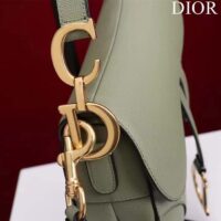 Dior Women CD Saddle Bag Strap Cedar Green Grained Calfskin (10)