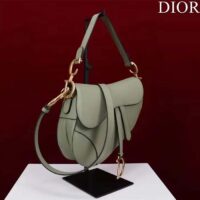 Dior Women CD Saddle Bag Strap Cedar Green Grained Calfskin (10)