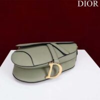 Dior Women CD Saddle Bag Strap Cedar Green Grained Calfskin (10)