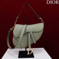 Dior Women CD Saddle Bag Strap Cedar Green Grained Calfskin (10)