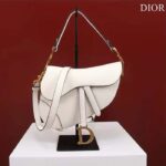 Dior Women CD Saddle Bag Strap Latte Grained Calfskin – Bild 2