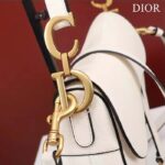 Dior Women CD Saddle Bag Strap Latte Grained Calfskin – Bild 7