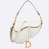 Dior Women CD Saddle Bag Strap Latte Grained Calfskin