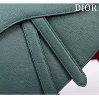 Dior Women CD Saddle Bag Strap Pine Green Grained Calfskin (10)