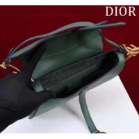 Dior Women CD Saddle Bag Strap Pine Green Grained Calfskin (10)