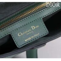 Dior Women CD Saddle Bag Strap Pine Green Grained Calfskin (10)