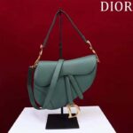 Dior Women CD Saddle Bag Strap Pine Green Grained Calfskin - immagine 2