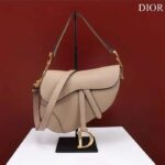 Dior Women CD Saddle Bag Strap Sand-Colored Grained Calfskin - Image 2