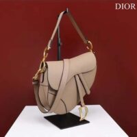 Dior Women CD Saddle Bag Strap Sand-Colored Grained Calfskin (1)
