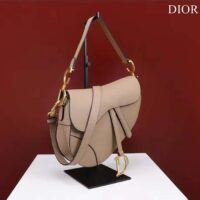 Dior Women CD Saddle Bag Strap Sand-Colored Grained Calfskin (1)