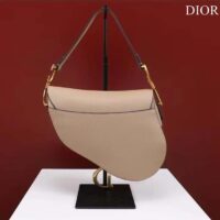 Dior Women CD Saddle Bag Strap Sand-Colored Grained Calfskin (1)