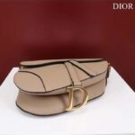 Dior Women CD Saddle Bag Strap Sand-Colored Grained Calfskin - Image 5
