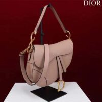 Dior Women CD Saddle Bag Strap Sand Pink Grained Calfskin (9)