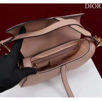 Dior Women CD Saddle Bag Strap Sand Pink Grained Calfskin (9)