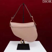 Dior Women CD Saddle Bag Strap Sand Pink Grained Calfskin (9)